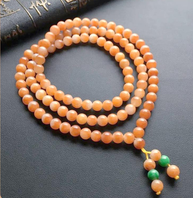 Amber Agate 108-Bead Mala