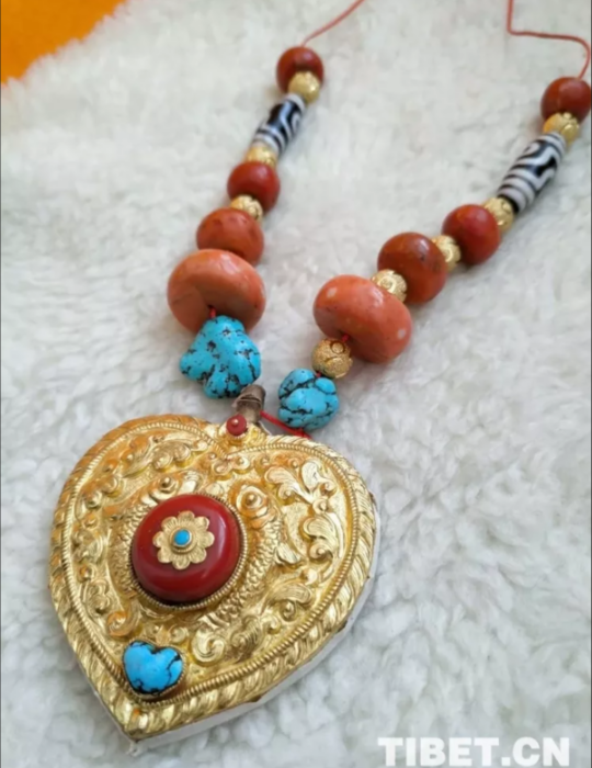 Tibetan Heart Turquoise Necklace